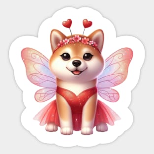 Valentine Fairy Shiba Dog Sticker